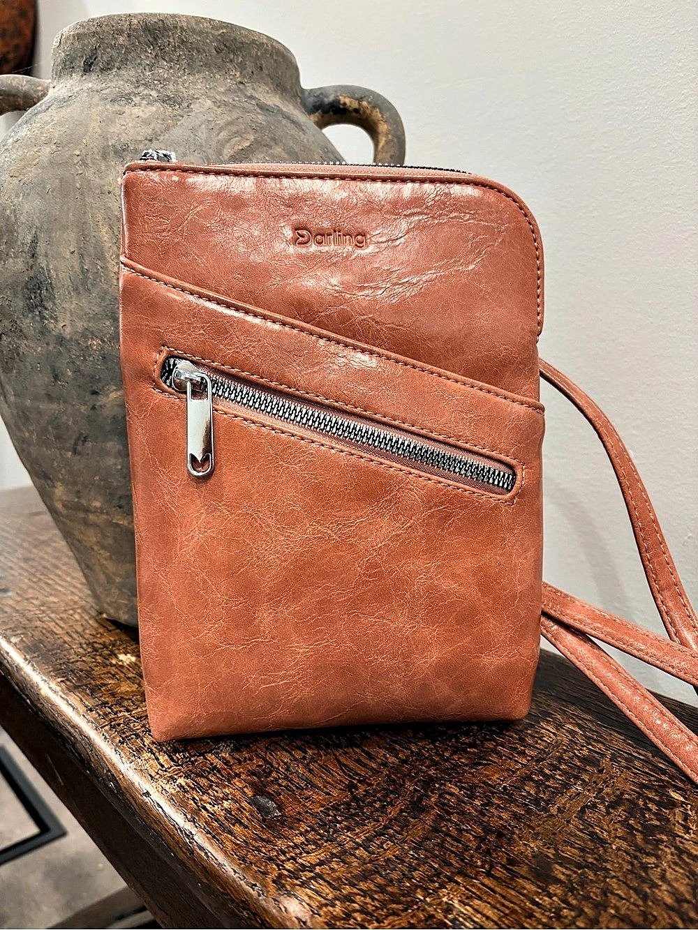 Darling’s Made Simple YD 8025 Crossbody Bag Pink Vegan Leather Boho
